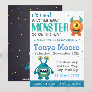 Boy Monster Baby Shower Invitation