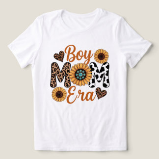 Boy Mum Era Sunflower Leopard Print Mother's Day Tri-Blend Shirt