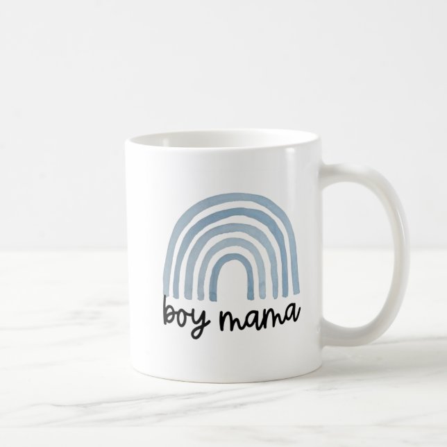 Boy Mum Rainbow Coffee Mug, Boy Mum Mug, Boy Mama Coffee Mug (Right)