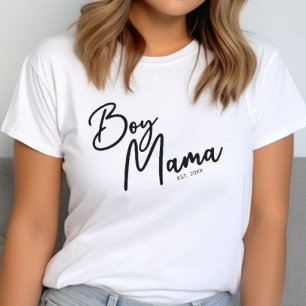 Boy Mum Trendy Typography Simple Mama Mummy  T-Shirt