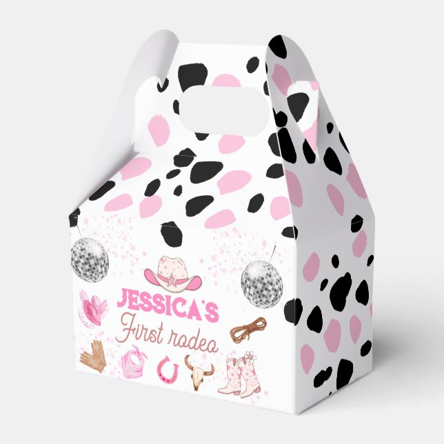 Boy My First Rodeo Cowboy 1st Birthday Favour Box (Back Side)