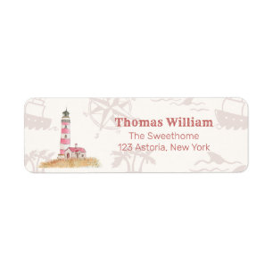 Boy Nautical Lighthouse Baby Shower Return Address