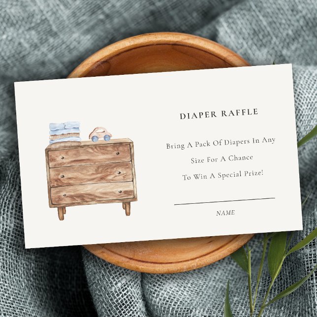 Boy Nursery Essential Diaper Raffle Baby Shower Enclosure Card (Creator Uploaded)
