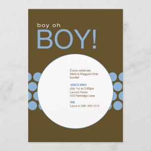 Boy Oh Boy Baby Shower Invite_Blue/Brown Invitation