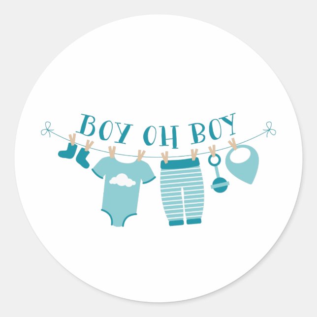 Boy Oh Boy Classic Round Sticker (Front)