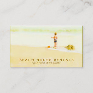 Boy on a Beach Watercolor Business Card