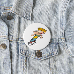 Boy On A Unicycle 7.5 Cm Round Badge