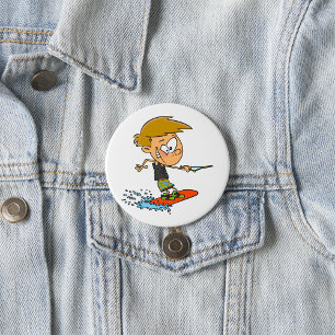 Boy On A Wakeboard  7.5 Cm Round Badge