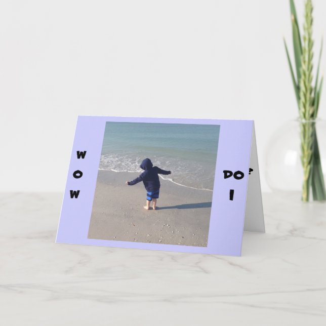BOY ON BEACH WISHES "YOU A HAPPY BIRTHDAY" CARD (Front)