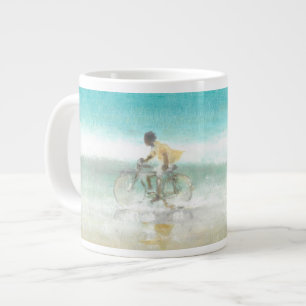 Boy on Bicycle  3 Large Coffee Mug