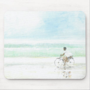 Boy on Bicycle Mouse Mat