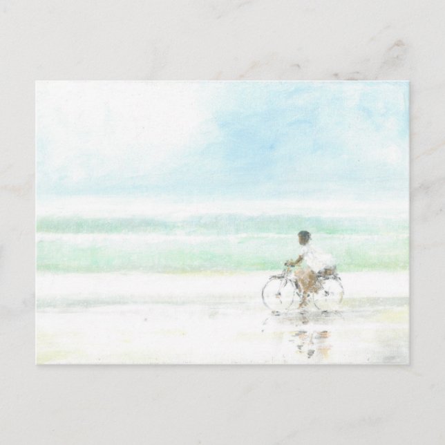 Boy on Bicycle Postcard (Front)