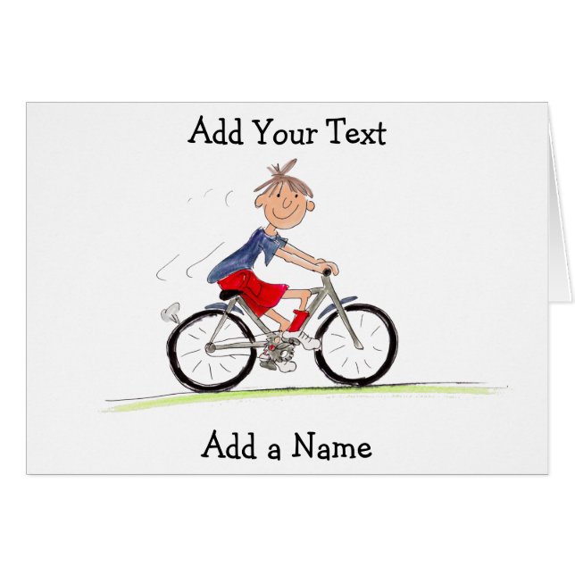 Boy On Bike Illustration (Front Horizontal)