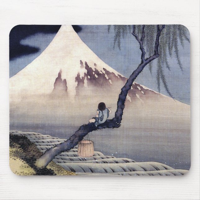 Boy on Mount Fuji, Hokusai Mouse Mat (Front)