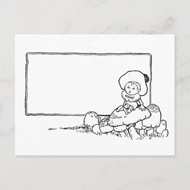 Boy on Mushroom Postcard (Front)