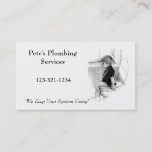 BOY ON POTTY: Plumber BUSINESS: Pencil Art Business Card
