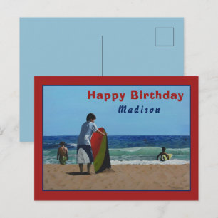 Boy on The Beach Postcard - Personalised Option