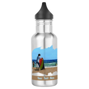 Boy on the Beach Stainless Steel Water Bottle
