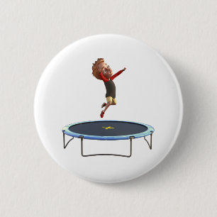 Boy on Trampoline 6 Cm Round Badge