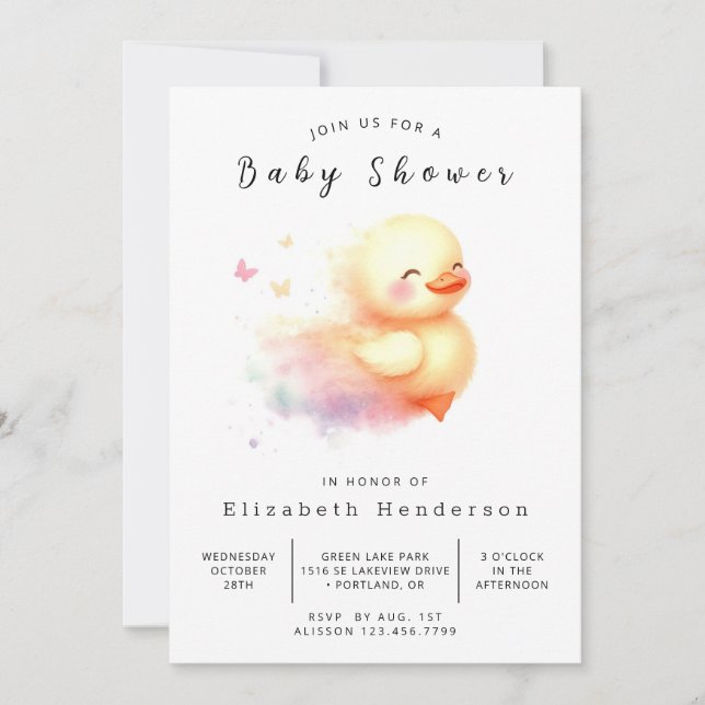  Boy Online Duck Baby Shower Invitation (Front)