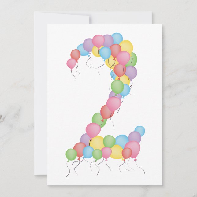 Boy or Girl 2nd Birthday Party Custom Invite (Front)