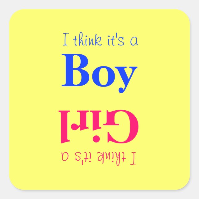Boy or Girl Baby Gender Reveal Game Sticker (Front)