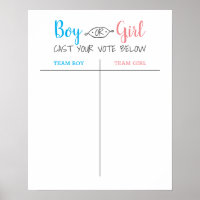 Boy or Girl Baby Gender Reveal Guess Poster