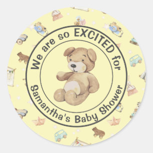 Boy or Girl Baby Shower Invite Envelope (20) Classic Round Sticker