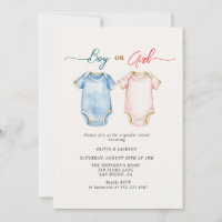 Boy or Girl bodysuits Gender Reveal Party
