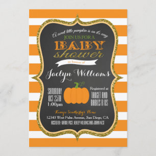Boy or Girl Fall Pumpkin Baby Shower Invitation