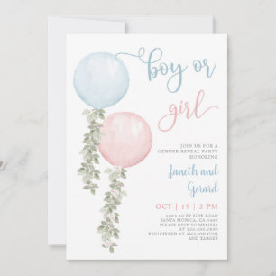 Boy or Girl Gender Reveal Baby Shower Invitation