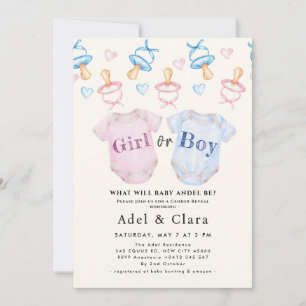 Boy or Girl   Gender Reveal Baby Shower Invitation