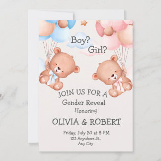 Boy or girl. Gender reveal/baby shower Invitation