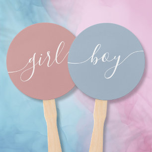 Boy Or Girl Gender Reveal Baby Shower Voting Game Hand Fan