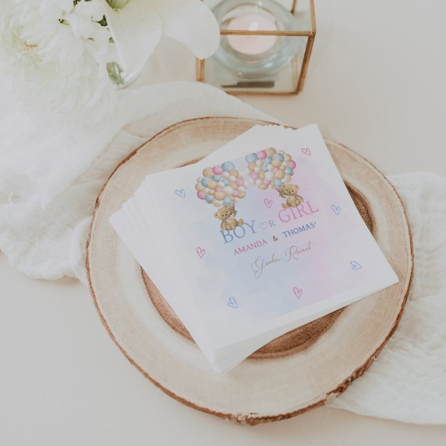 Boy Or Girl Gender Reveal Decor  Napkin (Creator Uploaded)