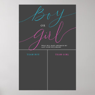 Boy or Girl Gender Reveal Grey Prediction Sign