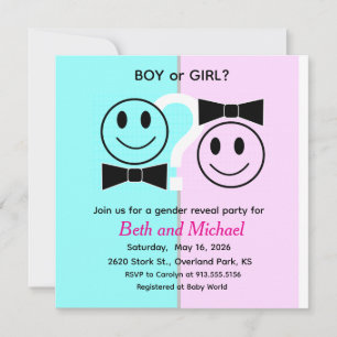 Boy or Girl Gender Reveal  Invitation