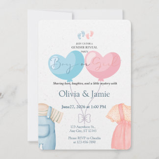 Boy or Girl Gender Reveal Invitation