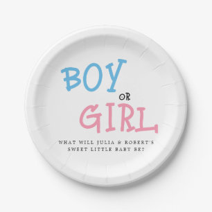 Boy or Girl Gender Reveal Paper Plate
