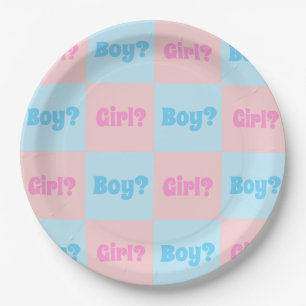 Boy or Girl Gender Reveal Paper Plate
