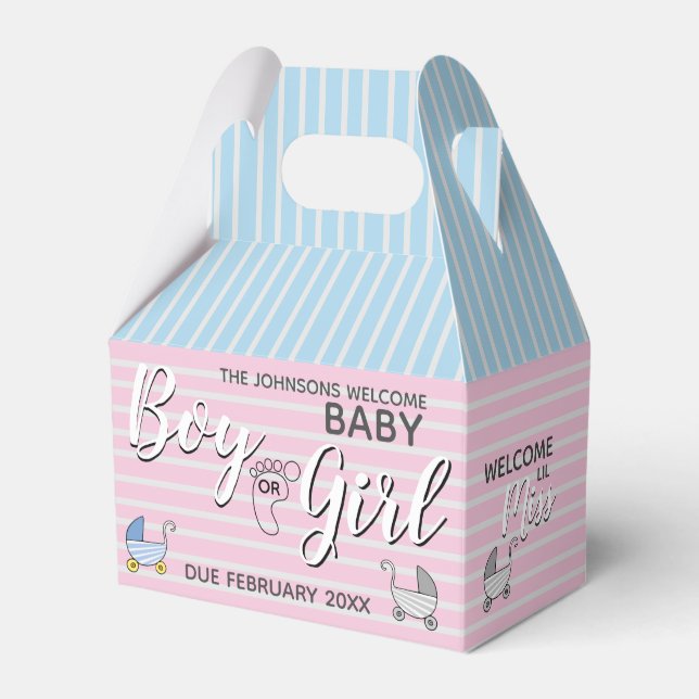 Boy or Girl Gender Reveal Party Favour Box (Front Side)