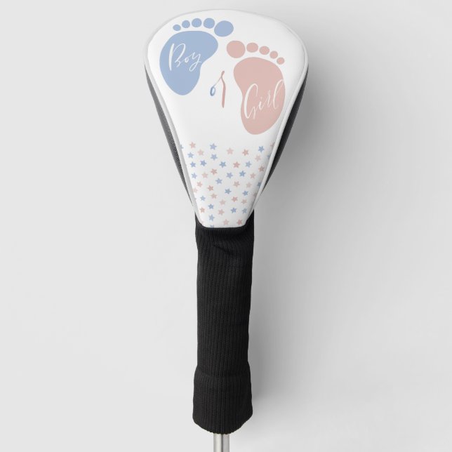 Boy or Girl  Gender Reveal Party Game Golf Head Cover (Front)
