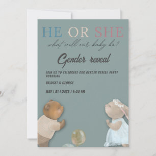 boy or girl gender reveal party invitation