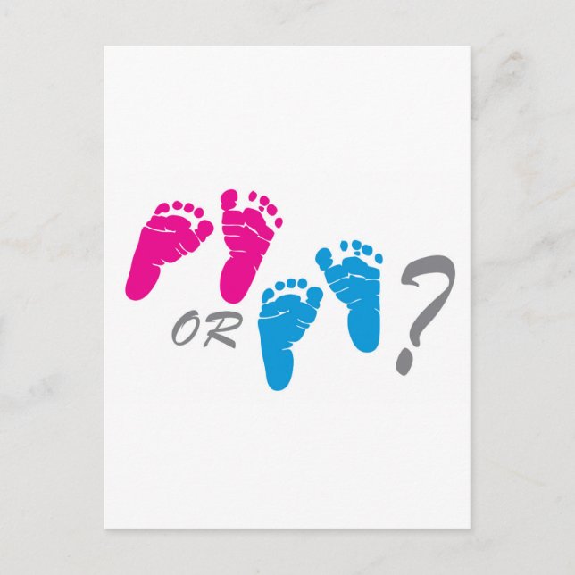 boy or girl? gender reveal party invitation postcard (Front)