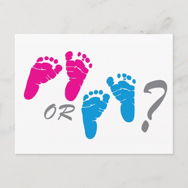 boy or girl? gender reveal party invitation postcard (Front)