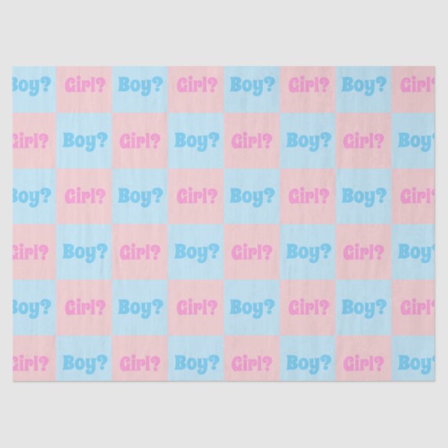 Boy or Girl Gender Reveal Tissue Paper (Front)