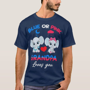 Boy Or Girl Grandpa Loves You Elephant Baby Gender T-Shirt