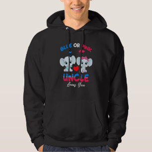 Boy Or Girl Uncle Loves You Elephant Pink Blue Gen Hoodie