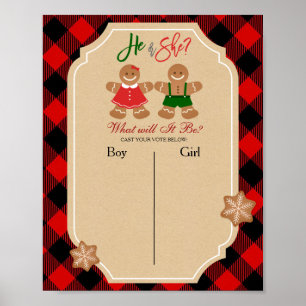 Boy or Girl Voting Board Cookie Gingerbread Poster
