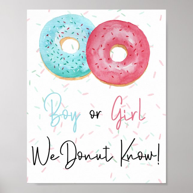 Boy or Girl, We DONUT Know Gender Reveal Sign (Front)
